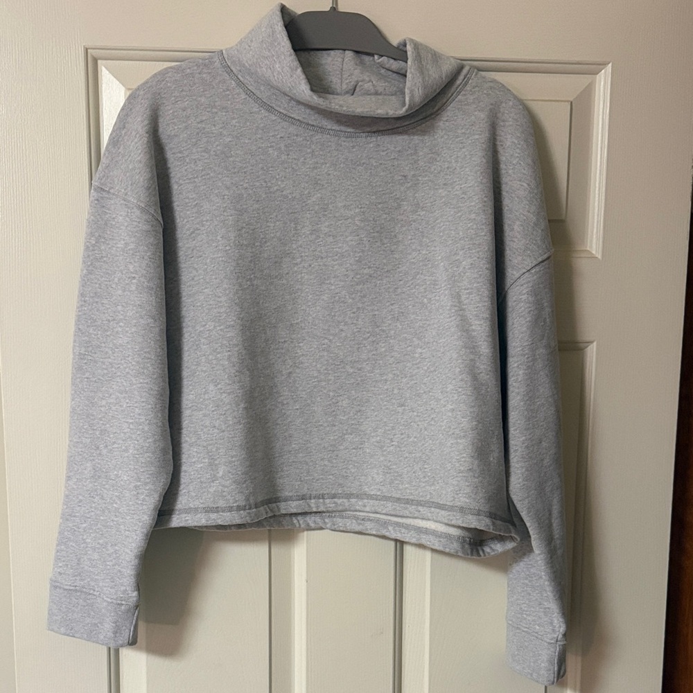 Mate the label oversized fleece funnel neck crop